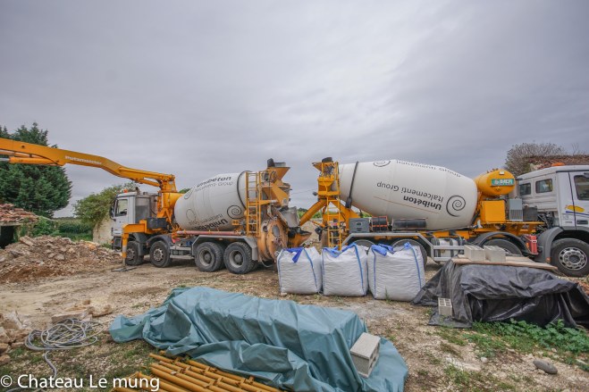 Concrete being delivered 